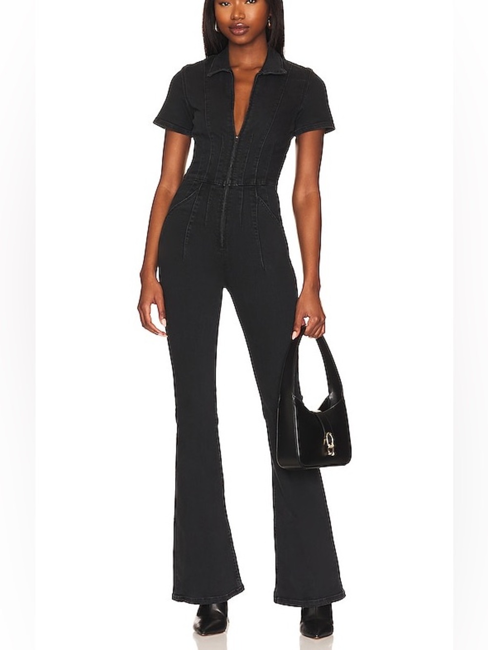NWOT Free people we the free Jayden flared short sleeve jumpsuit